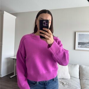 Women's Crewneck Sweater in Bright Magenta